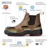 Mens Work Boots Steel Toe Chelsea Safety Boots Cow Leather Waterproof Lightweight Working Shoes