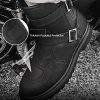 Leather Motorcycle Boots Protective Footwear with Side Zipper Motocross Riding Boot for Combat Tactical Hiking Men Women