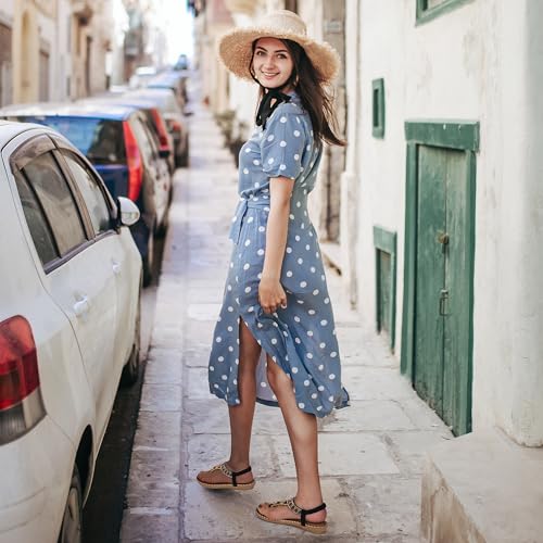 Sandals Women Dressy Flats: Bohemian Flat Sandals for Women Comfortable Summer Casual Flip Flops Elastic Ankle Strap