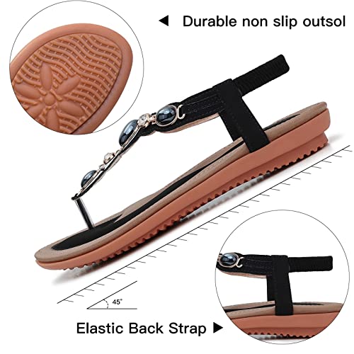 Flat Sandals for Women Dressy: Summer Comfortable Dress Thong Flats Sandal