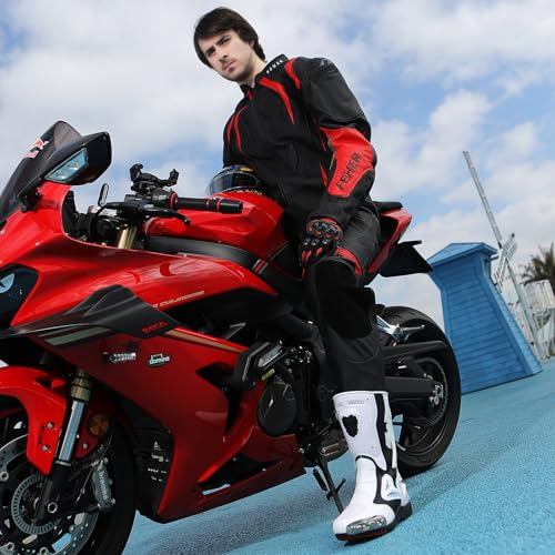 Motorcycle Riding Boots Motorcycle Leather Boots for Women and Men Protection Anti Slip Racing Sports