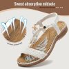 Women Sandals Arch Support Handmade Bohemian Braided Flat Sandals Comfort Walking Beach Ankle Elastic Summer Shoes