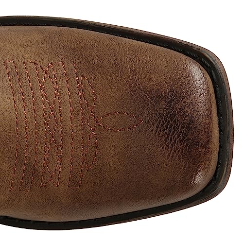 Women's Wide Width Cowboy Boots Square Toe Mid Calf Western Cowgirl Boots