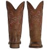 Women's Wide Width Cowboy Boots Square Toe Mid Calf Western Cowgirl Boots