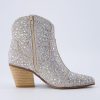 Women's Bravo Rhinestone Western Boots with +Memory Foam, Sparkly Cowboy Ankle Booties