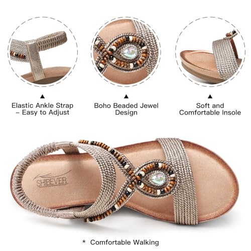 Womens Wedge Sandals Low: Elastic Ankle Strap Wedge Sandals