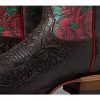 Women's Frontier Farrah Western Boot - Chocolate Floral Emboss/Wild Rose Print, 9.5 Medium