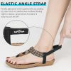 Sandals Women Dressy Flats: Bohemian Flat Sandals for Women Comfortable Summer Casual Flip Flops Elastic Ankle Strap