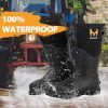 Rubber Work Boots, Puncture-Proof with Steel Toe & Shank, Waterproof Insulated 6mm Neoprene Hunting Boots for Farming,