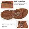 Womens Sandals Shoes Comfort Walking with Non Slip on Casual Summer Beach Shoes Dress Ankle Elastic Jeweled Bohemian Flats