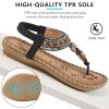 Sandals Women Dressy Flats: Bohemian Flat Sandals for Women Comfortable Summer Casual Flip Flops Elastic Ankle Strap